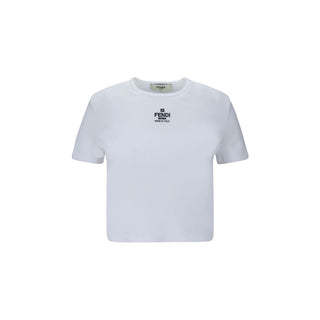 Fendi White Cotton T-Shirt
