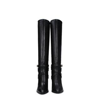 Celine Black Leather High Heel Boots