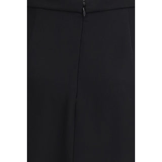Valentino Black Silk Long Skirt