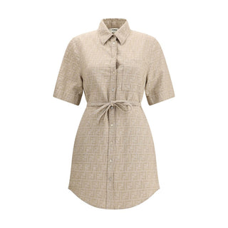 Fendi Beige Cotton Casual Dress