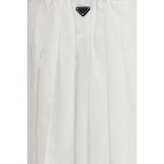 Prada White Cotton Long Skirt