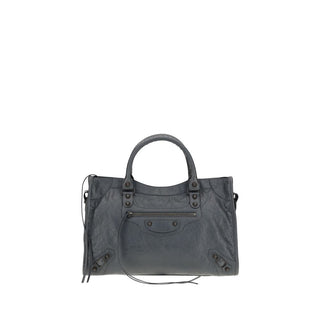 Balenciaga Gray Calf Leather Bos Taurus Shoulder Bag