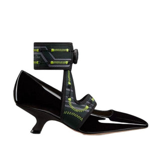 Dior Black Calfskin Mid Heel Pumps