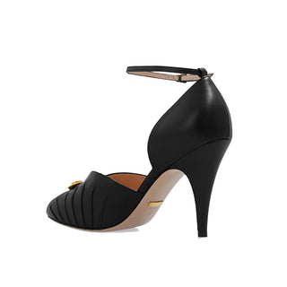 Gucci Black Leather High Heel Pumps