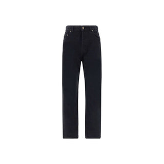 Saint Laurent Black Cotton Straight-Leg Jeans