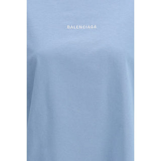 Balenciaga Light Blue Cotton T-Shirt