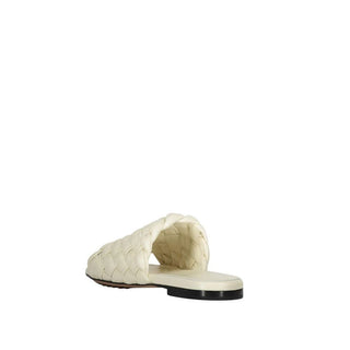 Bottega Veneta White Lamb Leather Mules