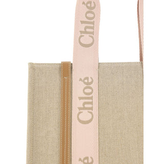 Chloé Brown Linen Shoulder Bag