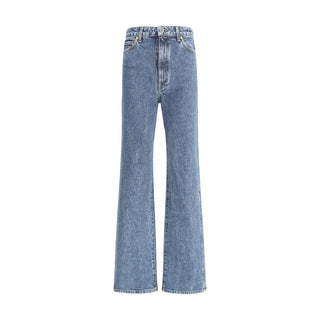 Khaite Blue Cotton Flared Jeans