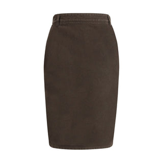 Saint Laurent Brown Denim Skirt