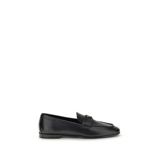 Prada Black Calf Leather Bos Taurus Slip-On Loafers