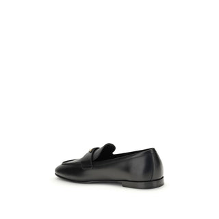 Prada Black Calf Leather Bos Taurus Slip-On Loafers
