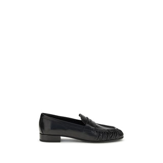 Prada Black Calf Leather Bos Taurus Slip-On Loafers