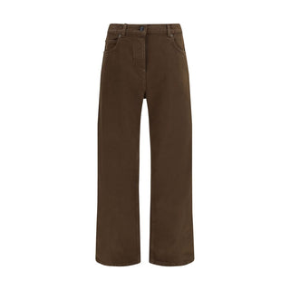 The Row Brown Cotton Straight-Leg Jeans