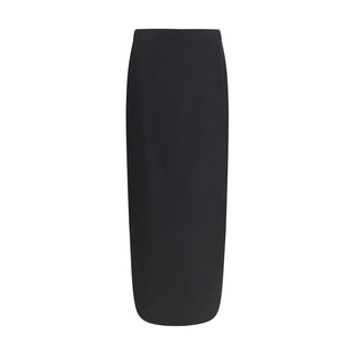 The Row Black Wool Long Skirt