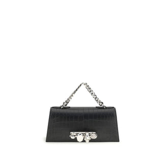 Alexander McQueen Black Calf Leather Bos Taurus Shoulder Bag