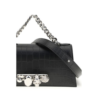 Alexander McQueen Black Calf Leather Bos Taurus Shoulder Bag