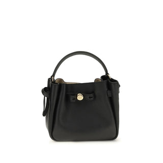 Tory Burch Black Calf Leather Bos Taurus Backet Bag