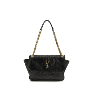 Saint Laurent Black Calf Leather Bos Taurus Shoulder Bag