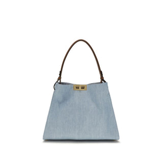 Fendi Blue Cotton Shoulder Bag