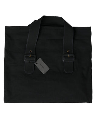 Miu Miu Black Canvas Denim Logo Shoulder Tote Shopping Bag