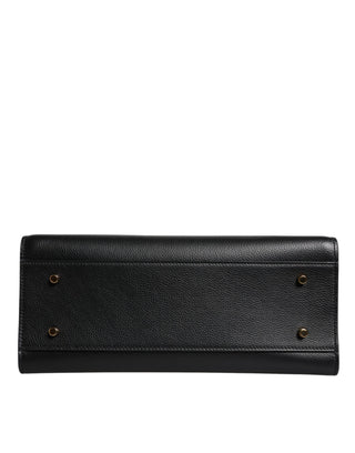 Versace Black Large Leather Top Handle Shoulder Crossbody Bag