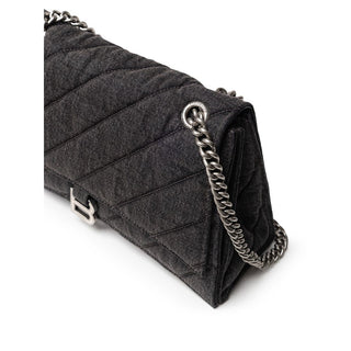 Balenciaga Black Fabric And Leather Shoulder Bag