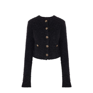 Balenciaga Crop Bouclé Cardigan