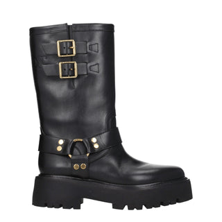 Celine Gold Leather Ankle Boots