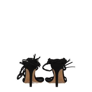 Isabel Marant Black Leather Stiletto Heels Sandals