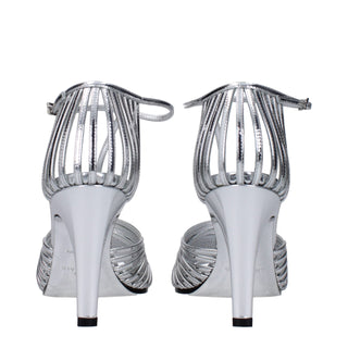 Givenchy Gray Leather Stiletto Heels Sandals