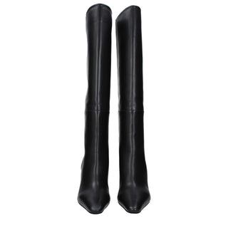 Jacquemus Black Leather High Heel Boots