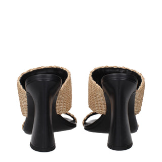 Versace Beige Raffia Platforms