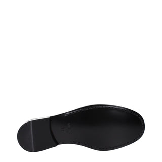 Versace Gray Leather Slip-On Loafers