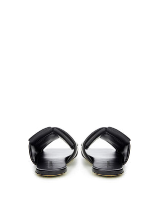 Bottega Veneta Elegant Black Leather Sandals