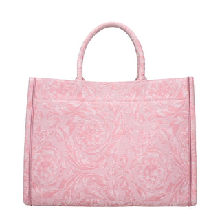Versace Pink Fabric Handbags