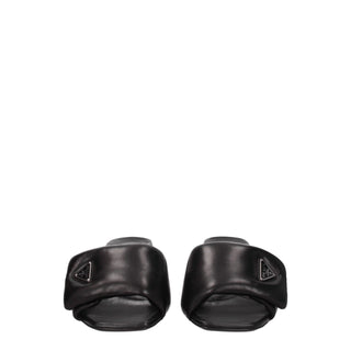 Prada Black Leather Platforms