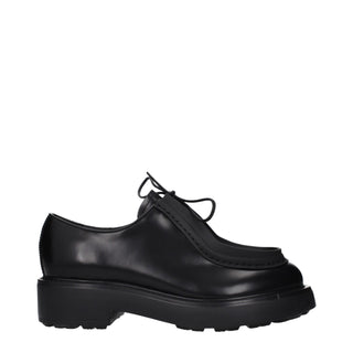 Prada Black Leather Oxfords And Derbies