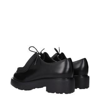 Prada Black Leather Oxfords And Derbies