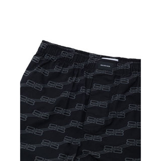 Balenciaga Black Cotton Bermuda Shorts
