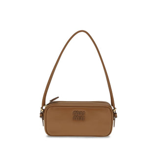 Miu Miu Brown Calf Leather Bos Taurus Shoulder Bag