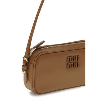 Miu Miu Brown Calf Leather Bos Taurus Shoulder Bag