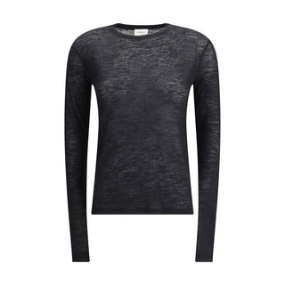 Saint Laurent Black Cashmere Long Sleeve T-Shirt