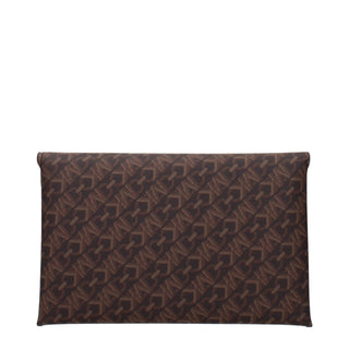 Michael Kors Brown Fabric Clutch Bag
