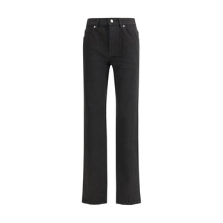Saint Laurent Black Cotton Straight-Leg Jeans