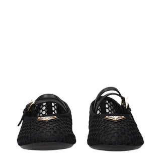 Prada Black Fabric Ballet Flats
