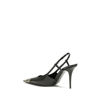Saint Laurent Black Calf Leather Bos Taurus High Heel Pumps