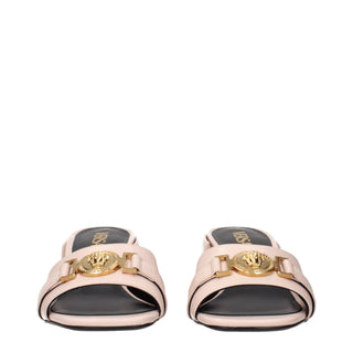 Versace Pink Leather Platform Sandals