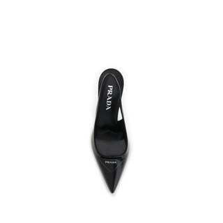 Prada Black Leather High Heel Pumps