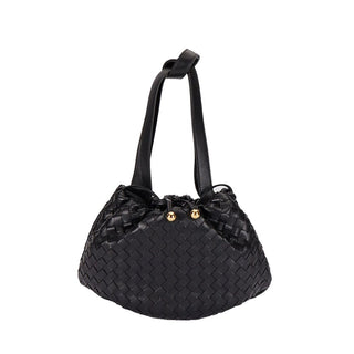 Bottega Veneta Black Lamb Leather Backet Bag